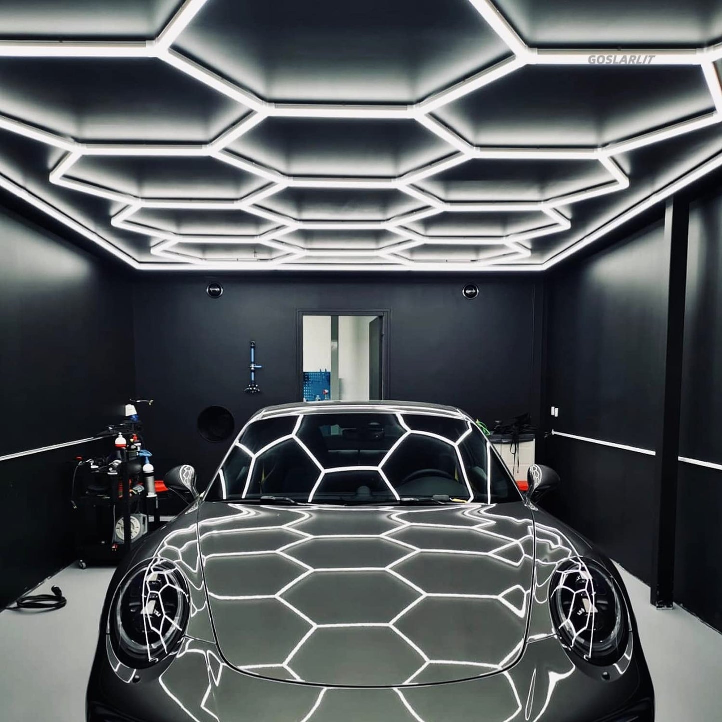 Hexagon LED Lighting Car Detail Garage Workshop Retail Light Honeycomb Hex 8x16