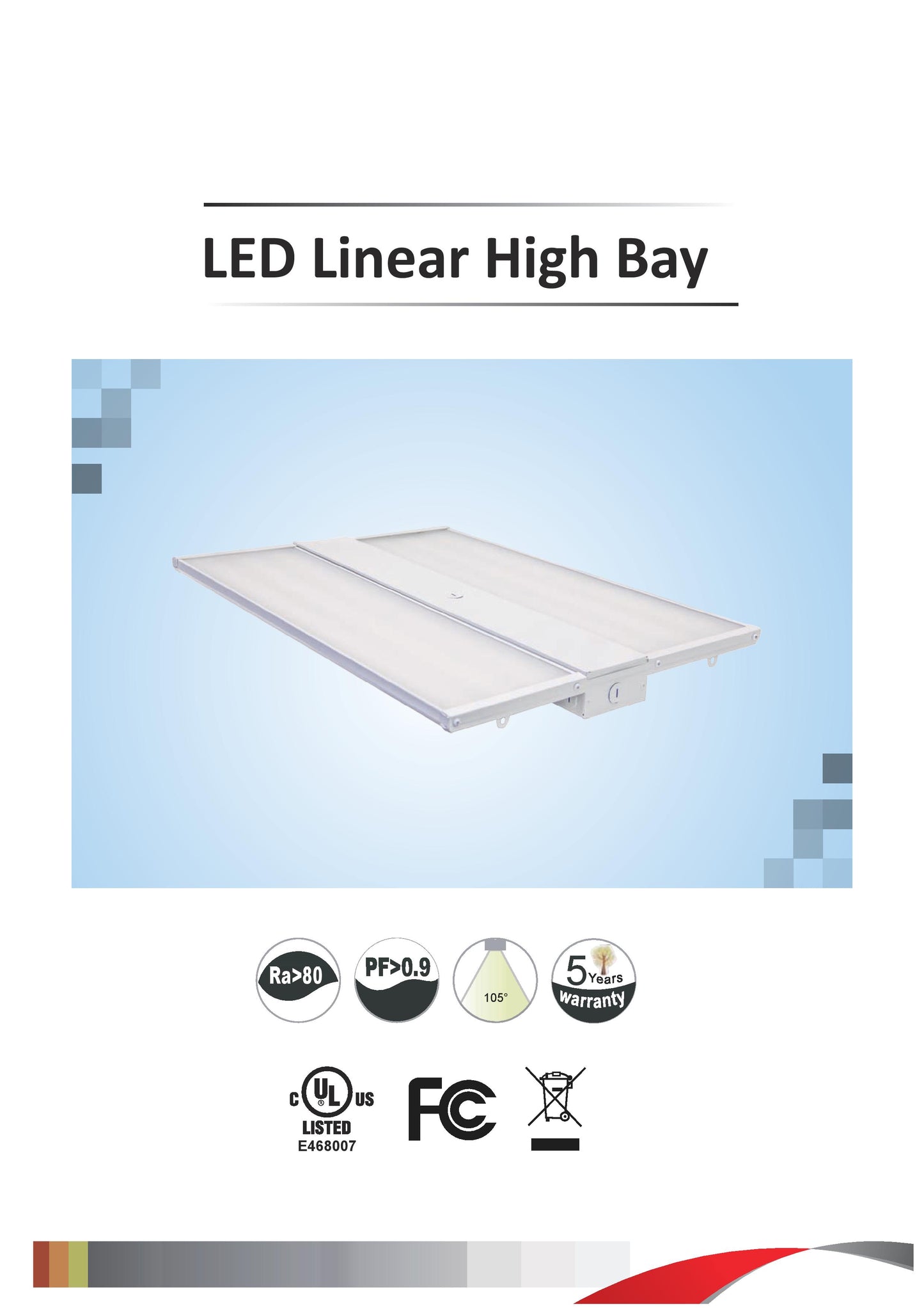 110W LED Linear High Bay Light 350W Equivalent